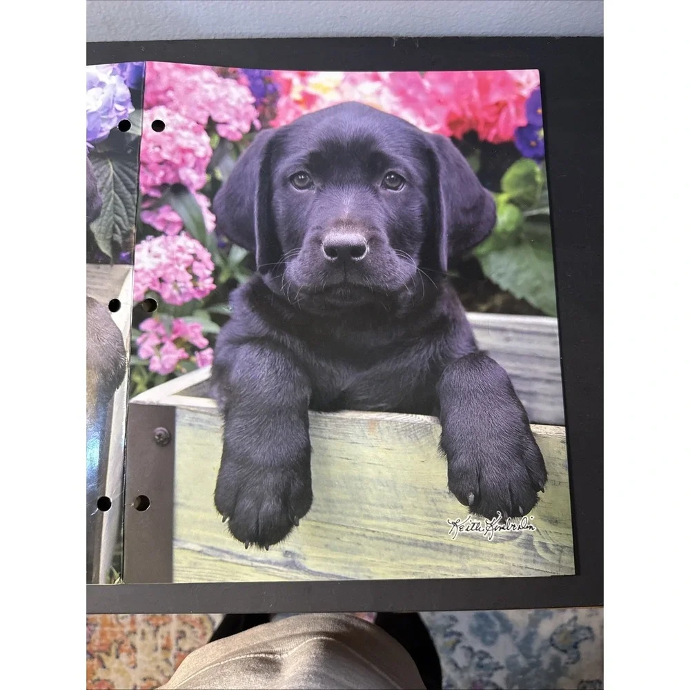 Vintage Keith Kimberlin 3-Hole Binder Folder Class Act Black Lab Labrador Puppy